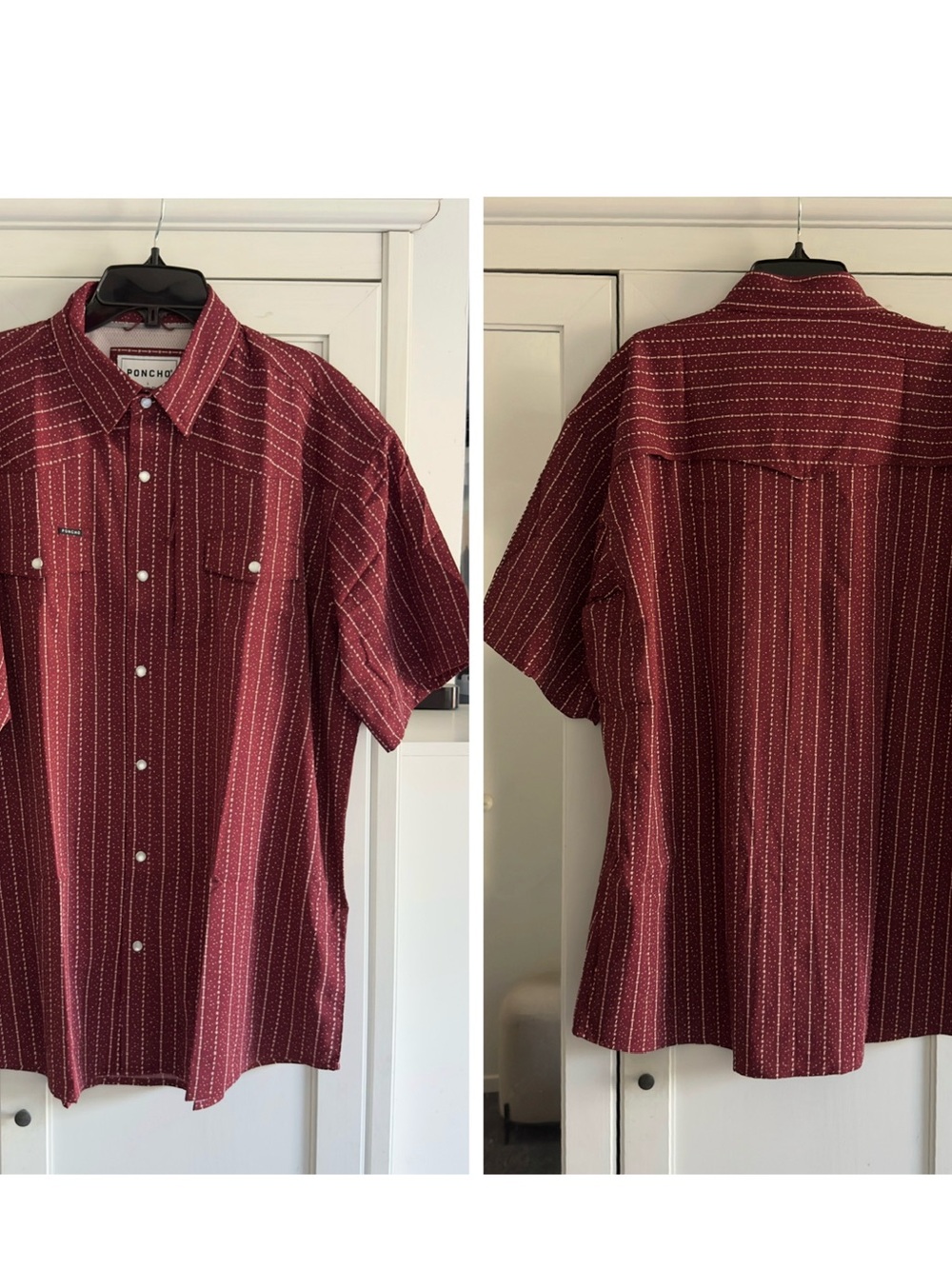 Poncho The Farmer Short Sleeve Snap Shirt Men's Size Large Regular Fit